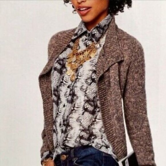 CABI Snakeskin Blouse Womens XS Chiffon Designer Top $89 Animal Print #988 EUC - Picture 1 of 10
